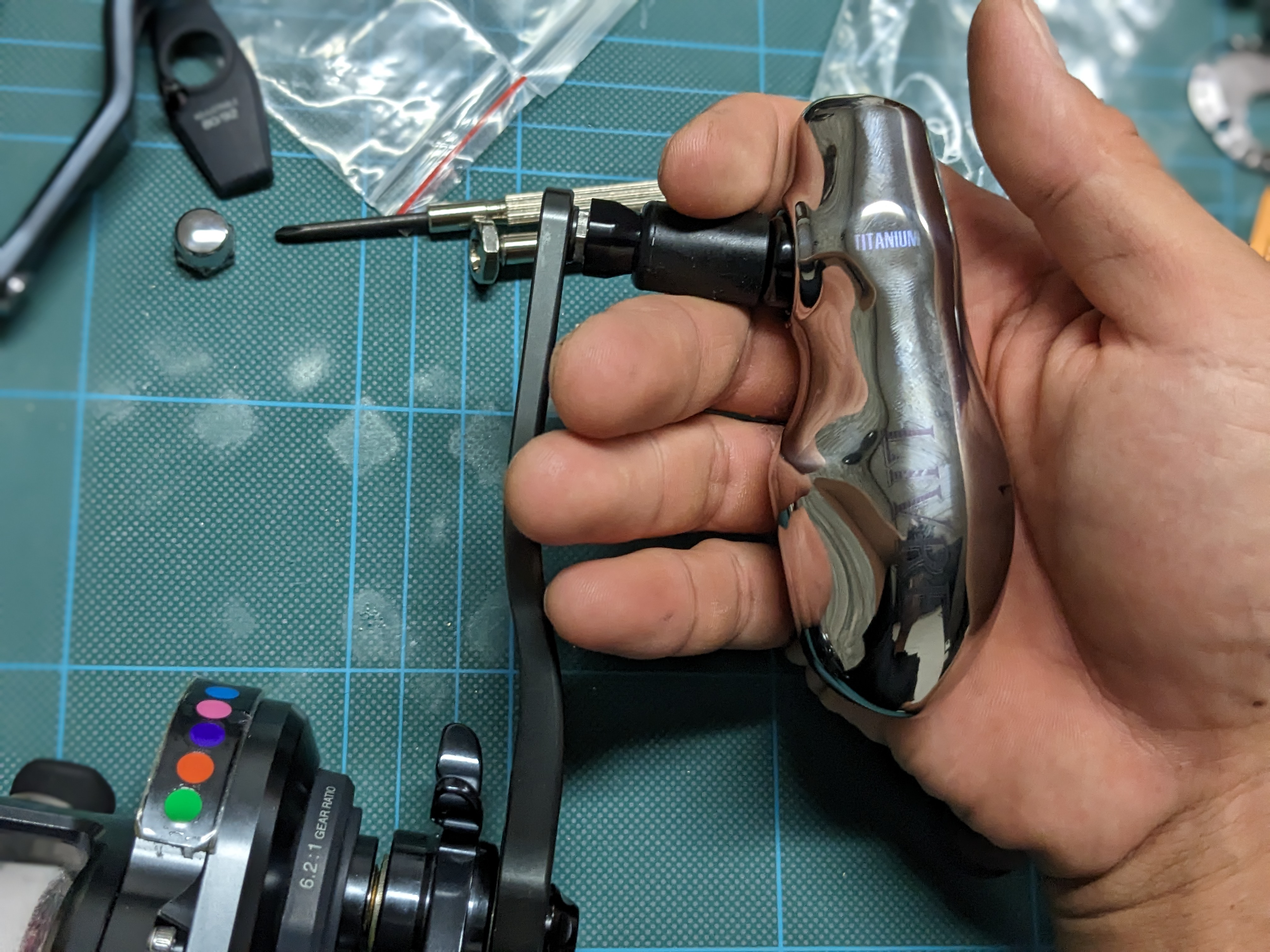 オシアジガーハンドル交換　リブレのフィッティング