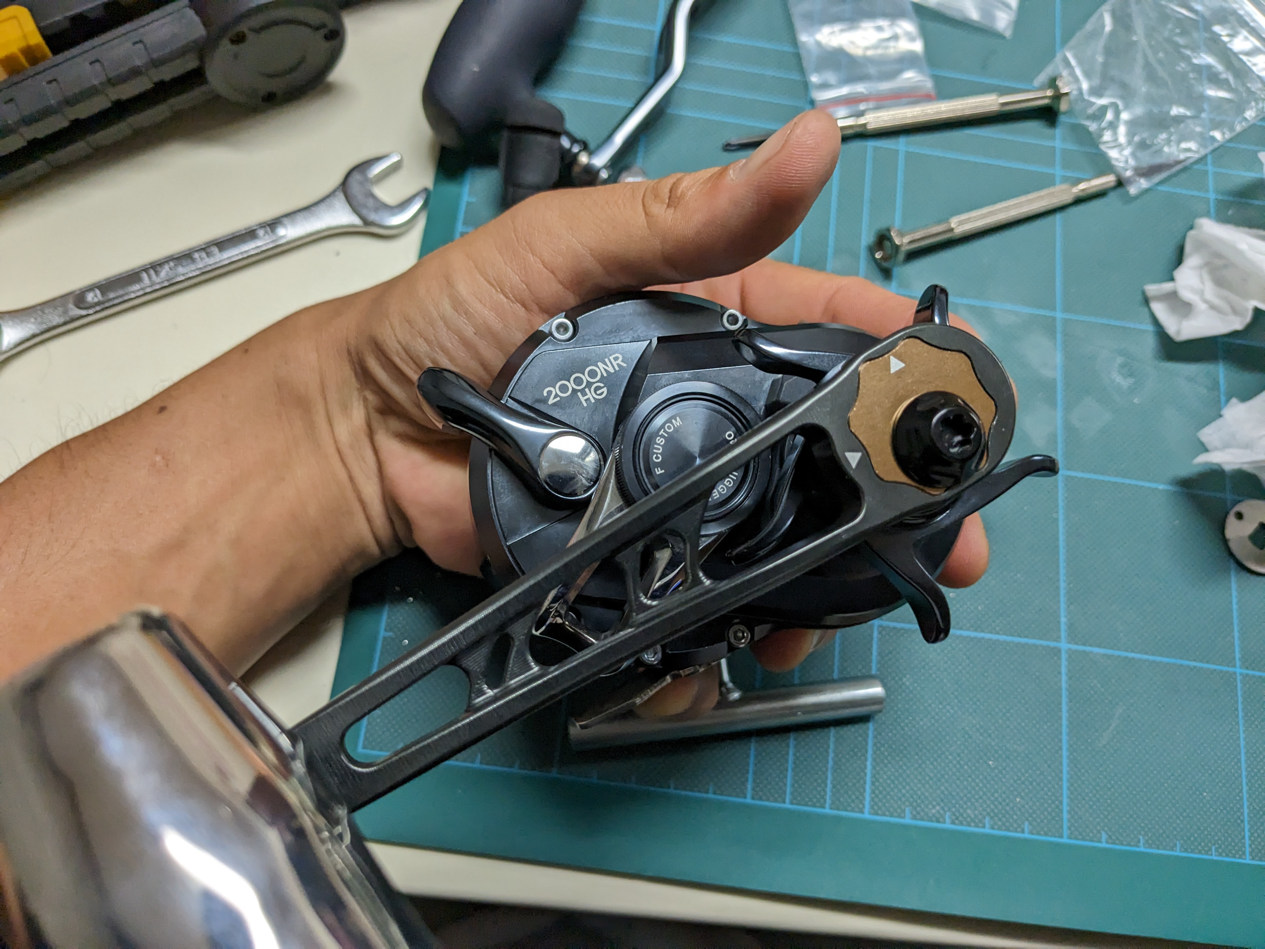 オシアジガーハンドル交換　クラッチポイント調整
