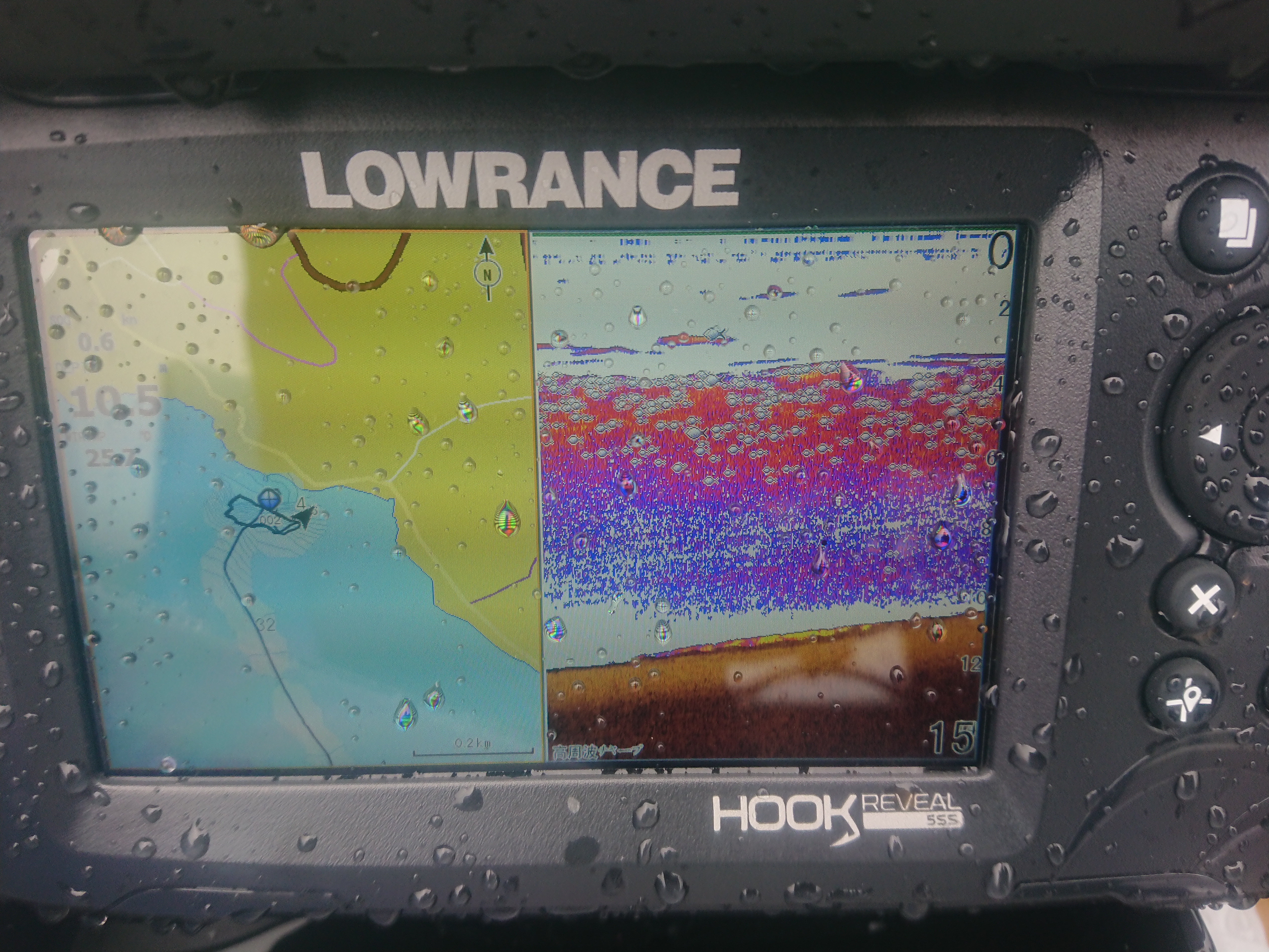 250913　芦ノ湖ワカサギ　釣行　ものすごい濃いのに釣れない反応