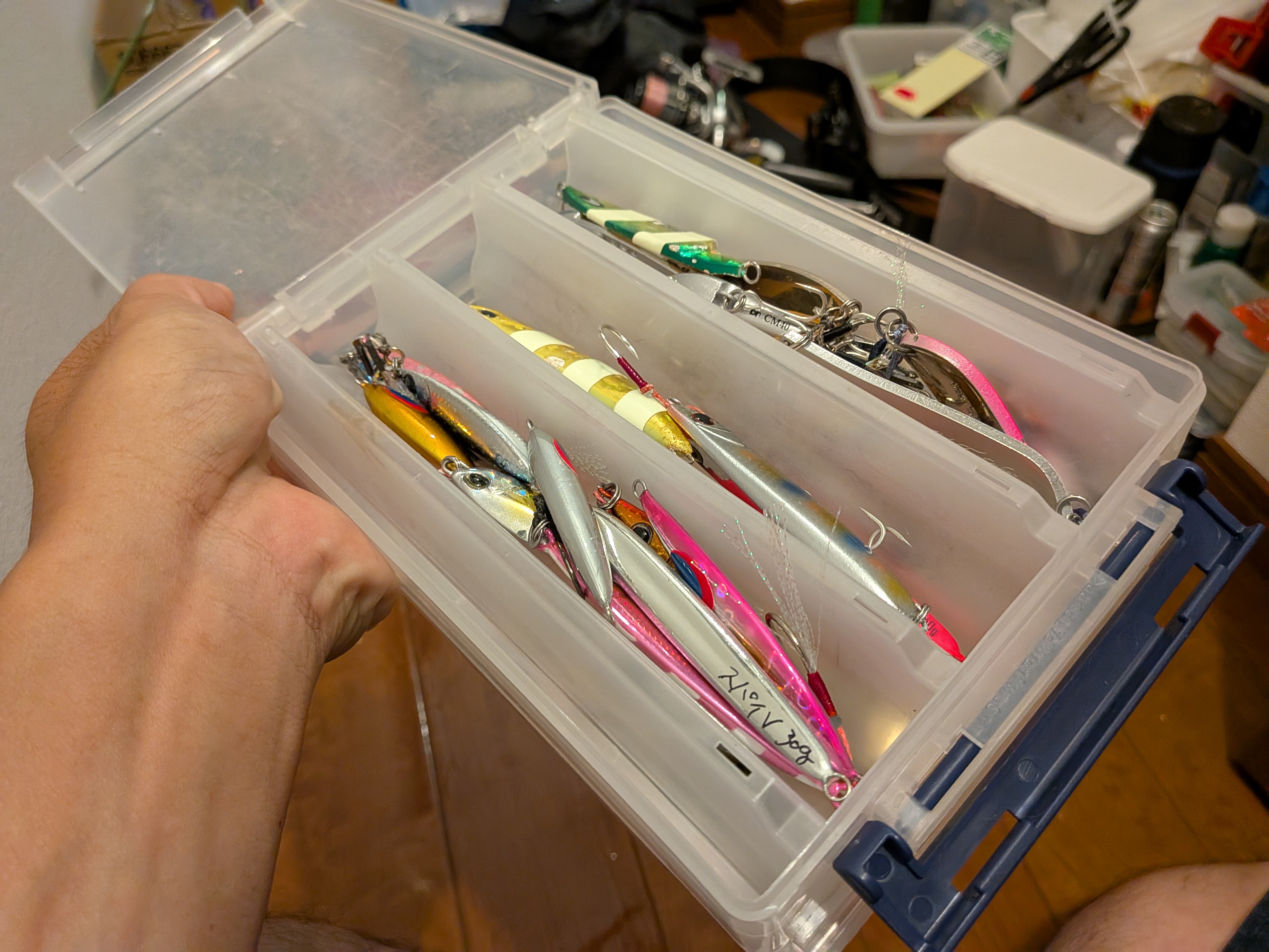 251005 本栖湖レイクトラウト大会 ルアーは一まとめにして持って行った