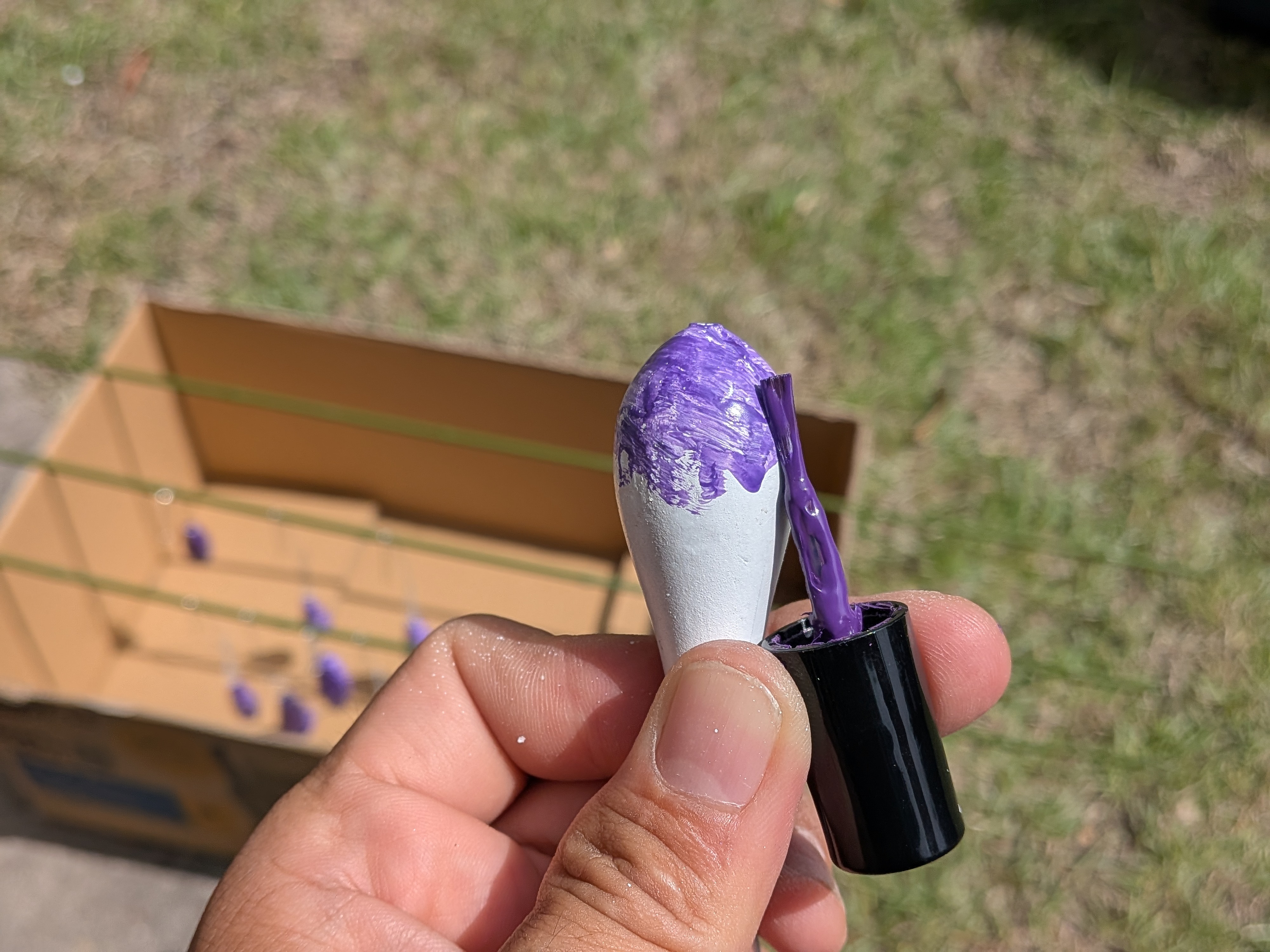 サーベルカブラオモリ塗装 パープル塗装中