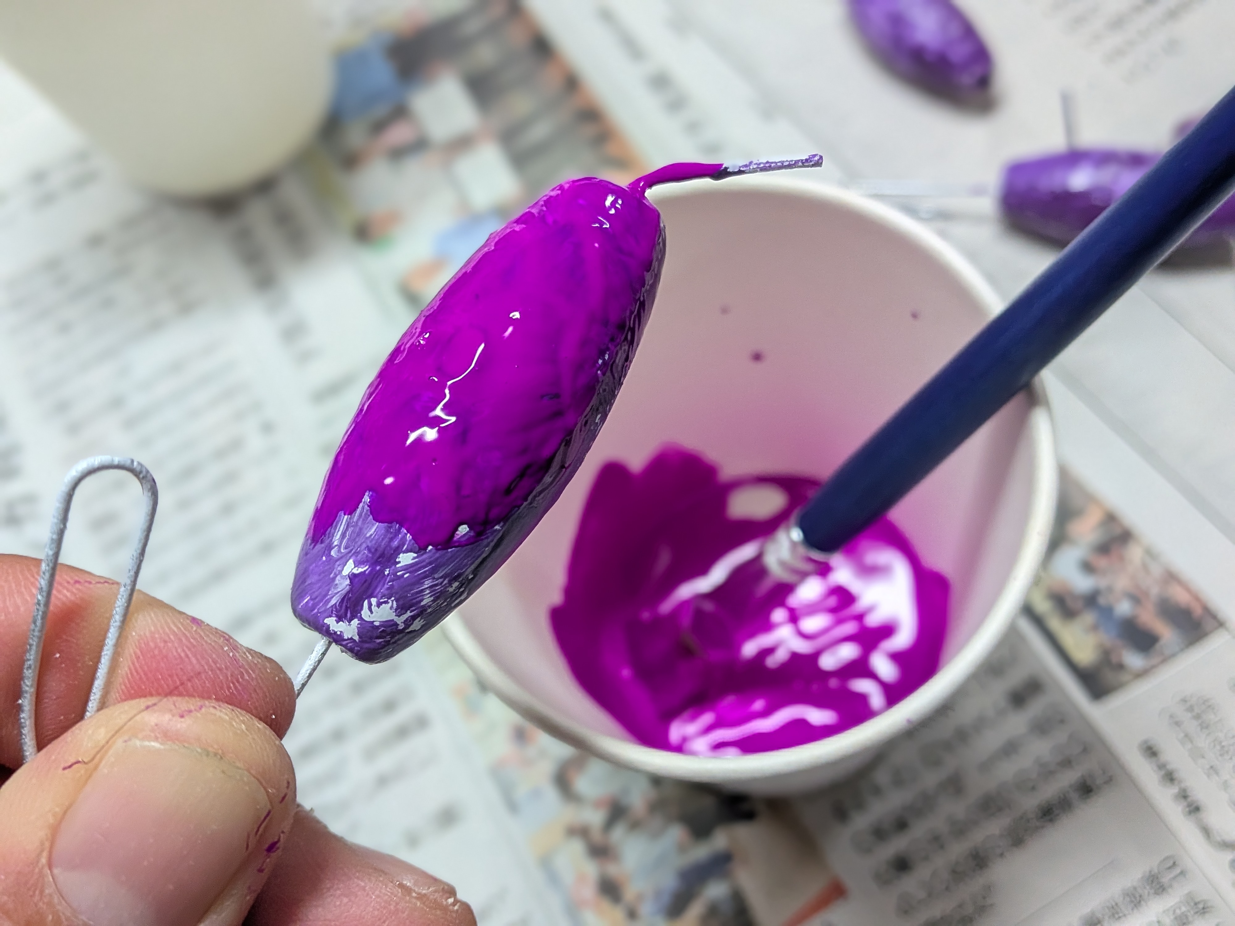 サーベルカブラオモリ塗装 アクリル絵の具塗装中