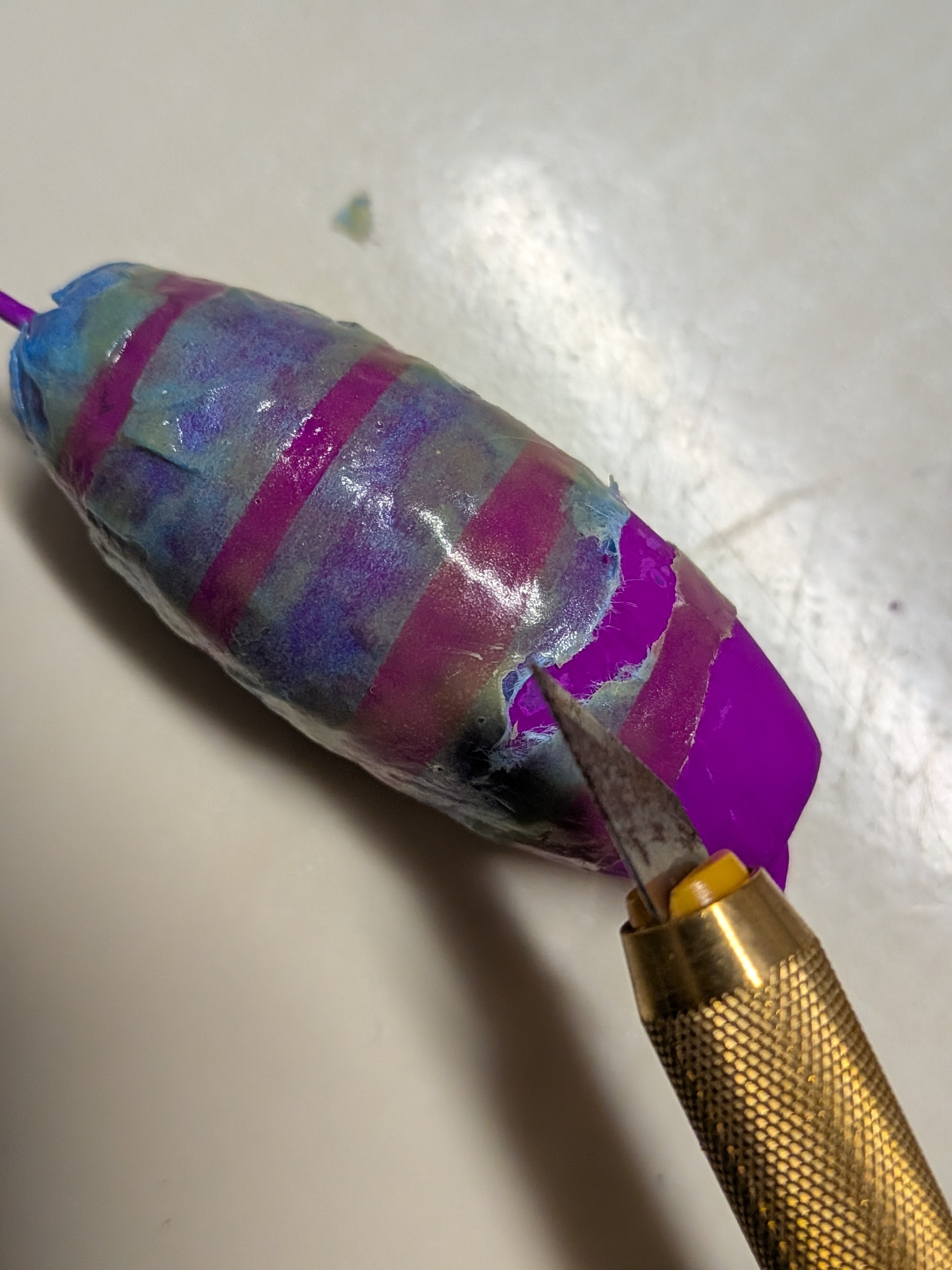 サーベルカブラオモリ塗装 マスキングテープ取り外し