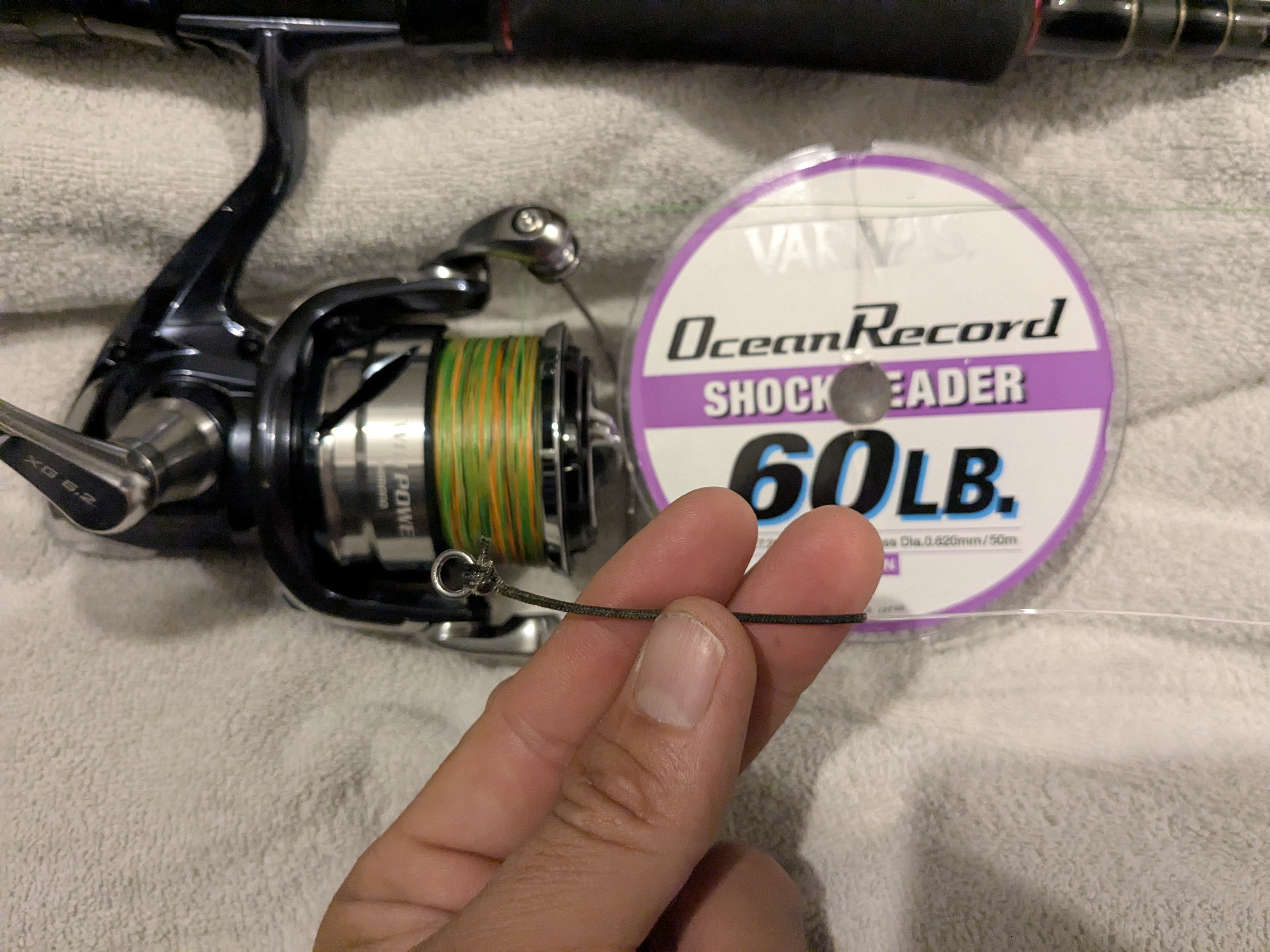 2025年1月11日　浜名湖沖ブリトップ　リール・リーダー・接続具・ノット（3号ライン）