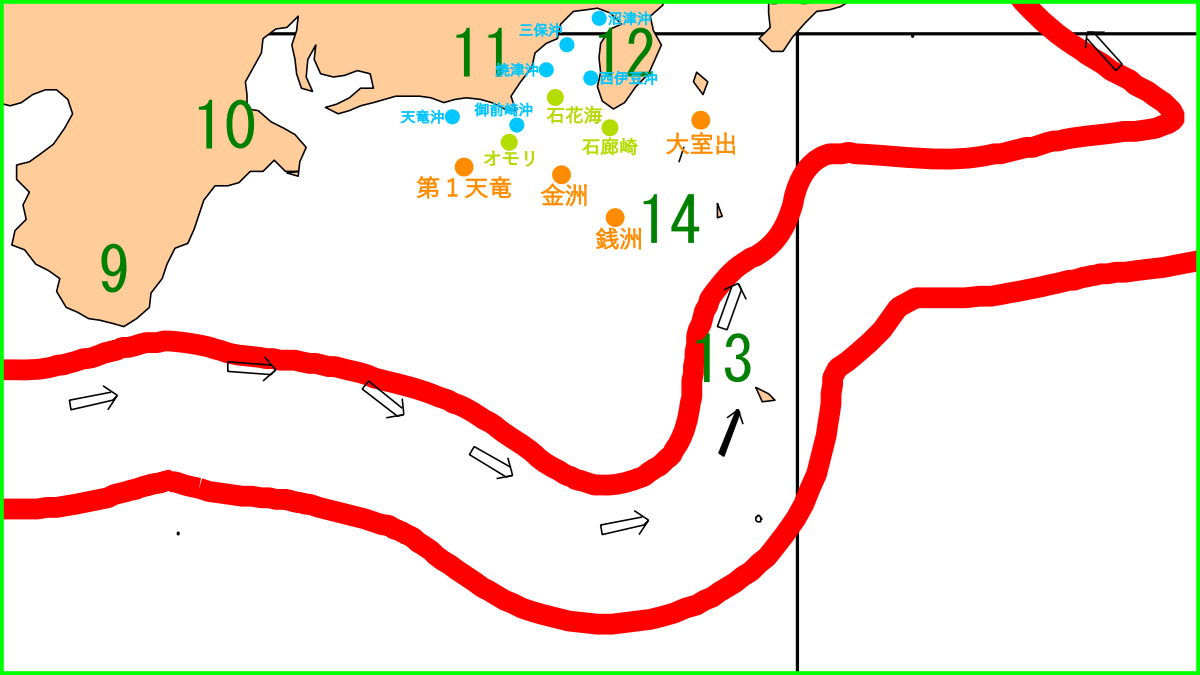 26年2月　第3週の黒潮と駿河湾