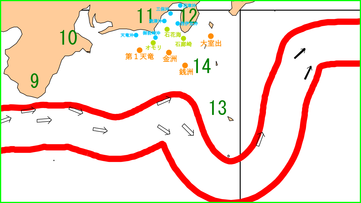 26年2月　第4週の黒潮と駿河湾