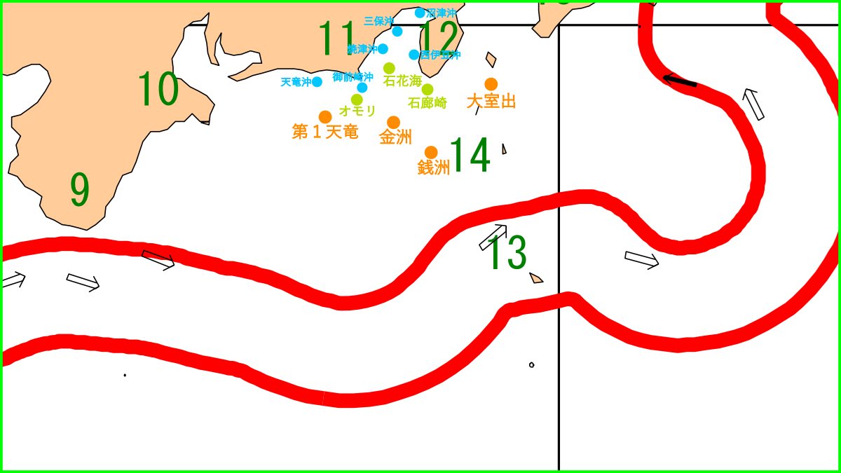 26年2月　第2週の黒潮と駿河湾