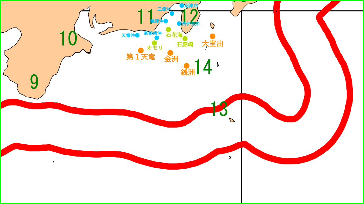 26年2月　第1週の黒潮と駿河湾