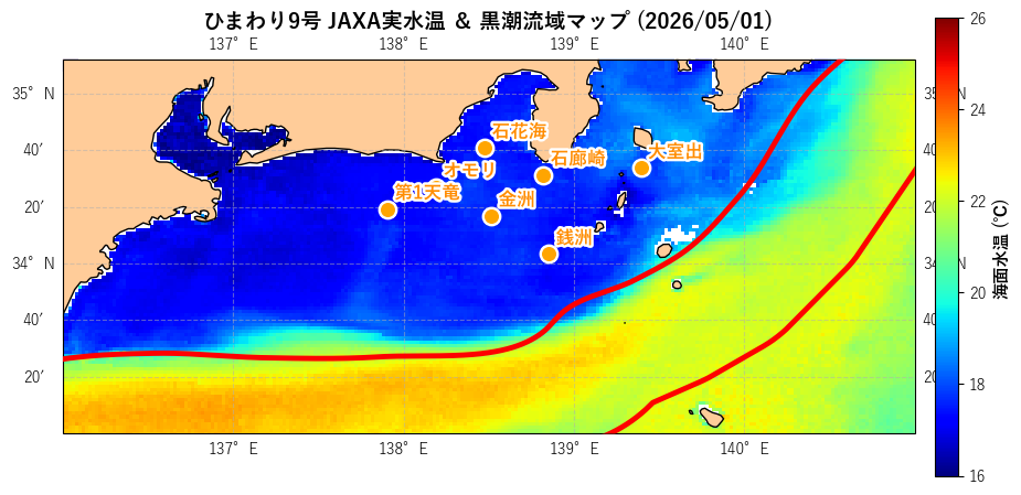 26年5月　黒潮流域・ヒートマップ　第1週