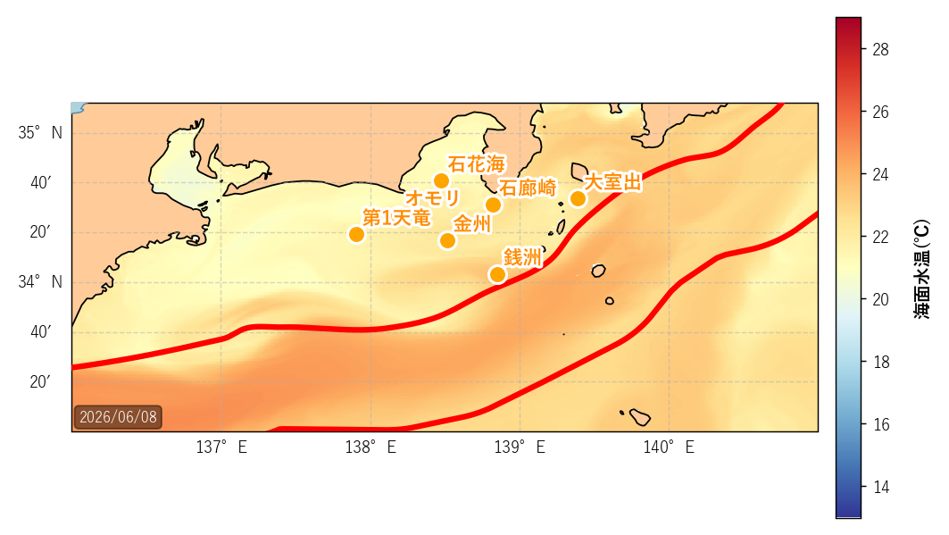 26年6月 黒潮流域・ヒートマップ 第2週