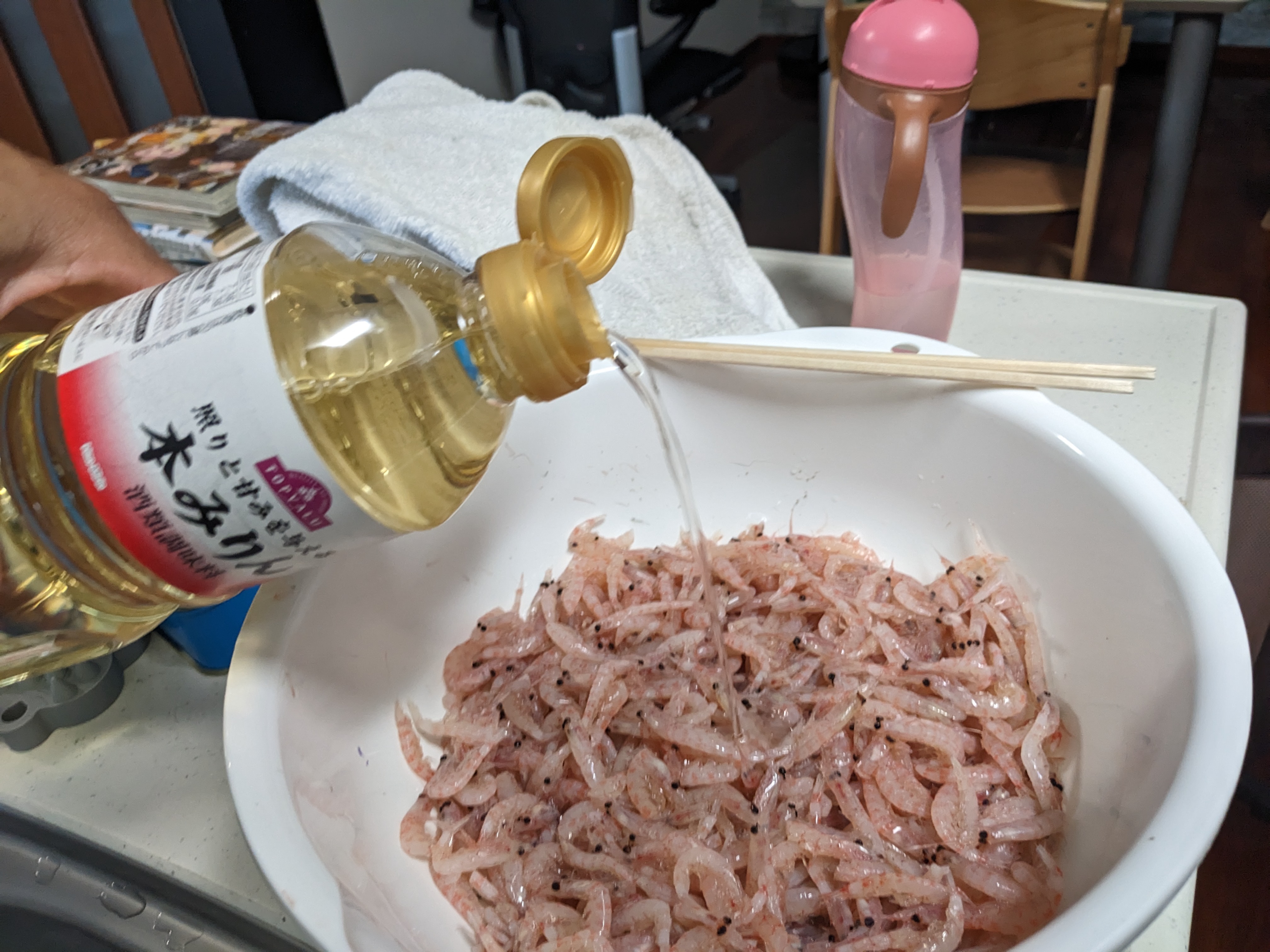 付けエサ自作 オキアミ加工 味醂漬け